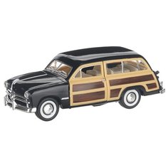 Детская инерционная металлическая машинка с открывающимися дверями, модель 1949 Ford Woody Wagon, черный Serinity Toys