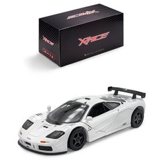 Детская инерционная металлическая машинка Serinity Toys, с открывающимися дверями, модель McLaren GTR, со светом и звуком, белый