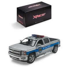 Детская инерционная металлическая машинка Serinity Toys, с открывающимися дверями, модель Chevrolet Silverado полиция, серый