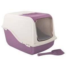 Туалет-домик для кошек MP Bergamo Ariel Top Free 57х39х38 см сиреневый/белый