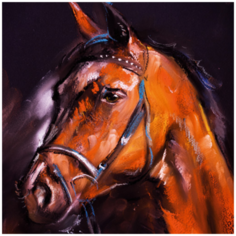 Алмазная мозаика вышивка "Лошадь" Mazari 30 х 30 см холст полная выкладка