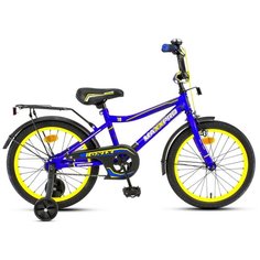 Детский велосипед MaxxPro ONIX 18" сине-жёлтый с боковыми колесами