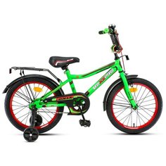 Детский велосипед MaxxPro ONIX 18" зелёно-чёрный с боковыми колесами