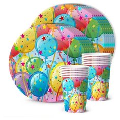 Набор для праздника Шары (стакан и тарелка мал. по 12 шт) ND Play