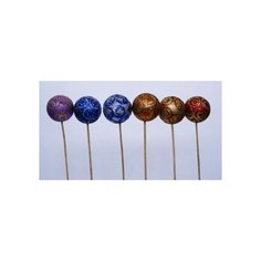 Набор елочных украшений Snowmen Шар блестящий, крошка с узором, 6 см, (6 штук)