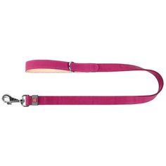 Поводок waudog classic, кожа, стандартный карабин (ширина 14 мм, длина 122 cм) розовый