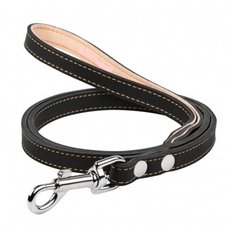 Поводок collar двойной с прошивкой (ширина 25мм, длина 122см) чёрный