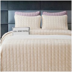 Покрывало на кровать СИТРЕЙД OVL-15, велюр, 240х260 см с наволочками 50х70 см (2 шт)