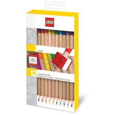 52064 Набор цветных карандашей (12 шт.) с 2 насадками в форме кирпичика LEGO