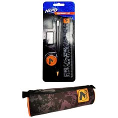 063005500-17 Канцелярский набор из 4 принадлежностей NERF, состоит из: 1 шт. карандаш простой твердость №2 (HB, TM) с ластиком, 1 шт. ластик, 1 шт. точилка для карандашей 8 мм., линейка пластиковая 20 см.