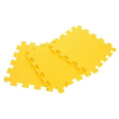 Детский коврик-пазл (мягкий), 9 элементов, толщина 0,9 см, цвет жёлтый, термоплёнка Janett