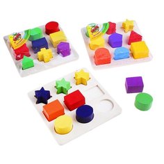 Головоломка "Изучаем цвета и фигуры", 9 объемных фигур микс 465207 Лесная мастерская