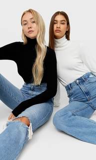 Stradivarius Набор Из 2 Свитеров С Высоким Горлом Черный Xs