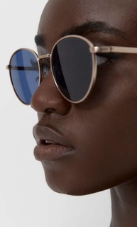 Stradivarius Круглые Солнечные Очки В Металлической Оправе Королевский Синий 103