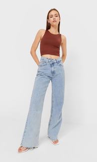 Stradivarius Укороченный Топ Из Полиамида. Коричневый Xl