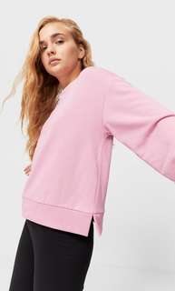 Stradivarius Базовая Толстовка С Декоративными Швами Светло-Розовый S
