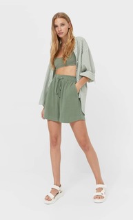 Stradivarius Шорты Свободного Кроя В Стиле Рустик Multicolor L