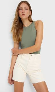 Stradivarius Длинные Шорты Ванильный 40