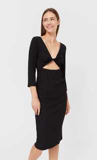 Stradivarius Двустороннее Платье Миди Черный S