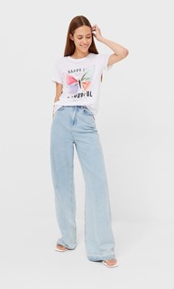 Stradivarius Футболка С Принтом Белый S