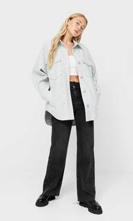 Stradivarius Трикотажная Куртка Оверсайз Пестро-Серый L