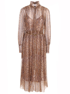 Платье шелковое с принтом Zimmermann