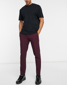 Малиновые зауженные брюки Burton Menswear-Красный