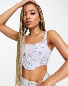 Топ-корсет с цветочным принтом ASOS DESIGN-Multi