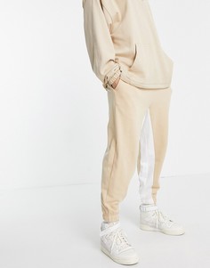 Oversized-джоггеры с полосой на внутренней части штанины от комплекта ASOS DESIGN-Светло-бежевый цвет