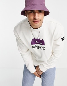 Белый свитшот с принтом по центру adidas Originals Adventure