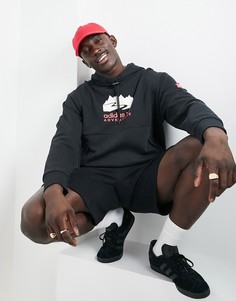 Черный худи с принтом по центру adidas Originals Adventure-Черный цвет