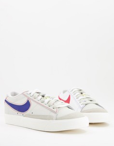 Низкие кроссовки кремового и красного цветов Nike Blazer Low X-Белый