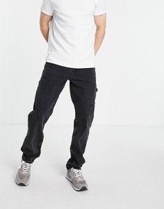 Черные выбеленные джинсы прямого кроя ASOS DESIGN-Черный цвет