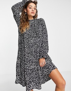 Свободное платье с длинными рукавами и принтом Vero Moda-Черный цвет