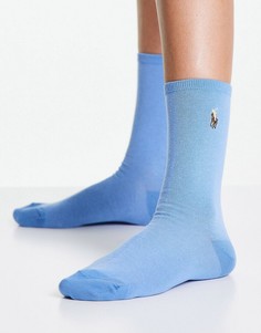 Голубые носки с логотипом Polo Ralph Lauren-Голубой