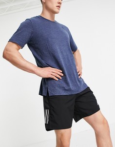 Черные шорты для бега с логотипом adidas Running-Черный цвет