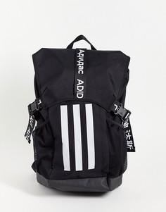 Черный большой рюкзак с тремя полосками и тесьмой adidas Training-Черный цвет