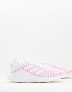Бело-розовые кроссовки adidas Duramo-Белый