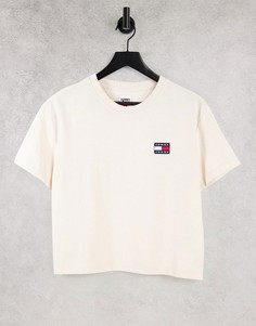 Футболка кремового цвета с логотипом в виде флага Tommy Jeans-Серый