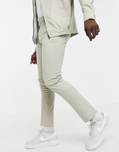 Зауженные строгие брюки светло-бежевого цвета от комплекта ASOS DESIGN-Бежевый