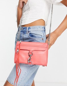 Сумка через плечо персикового цвета с цепочкой и карабином Rebecca Minkoff-Оранжевый цвет