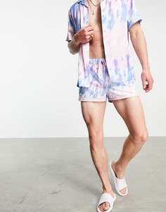 Очень короткие шорты для плавания с принтом тай-дай (от комплекта) ASOS DESIGN-Multi