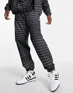 Джоггеры черного цвета с повторяющимся логотипом adidas Originals-Черный цвет