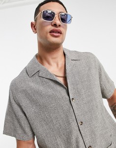 Серая свободная рубашка из фактурной ткани с отложным воротником от комплекта ASOS DESIGN-Серый