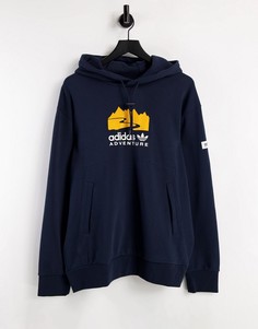 Темно-синий худи с принтом по центру adidas Originals Adventure