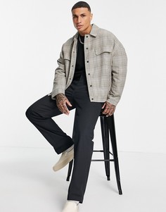 Oversized-куртка в стиле вестерн в коричневую клетку ASOS DESIGN-Коричневый цвет