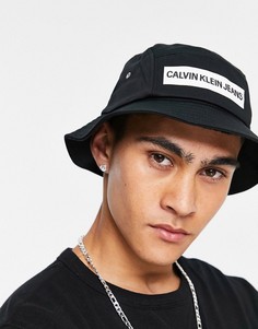 Черная джинсовая панама с нашивкой логотипа Calvin Klein-Черный цвет