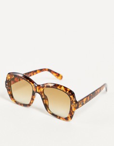 Солнцезащитные очки унисекс в квадратной оправе с черепаховым дизайном AJ Morgan Translator-Коричневый цвет