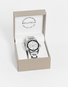 Мужские часы с серебристым браслетом и белым циферблатом Bellfield-Серебристый