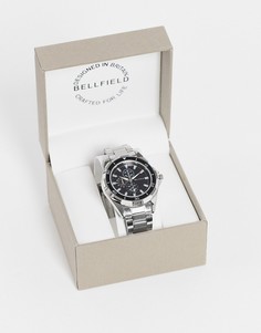 Серебристые мужские часы с черным циферблатом Bellfield-Серебристый